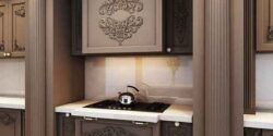 مدل کابینت آشپزخانه دو طرفه ایرانی جدید و سفید طلایی