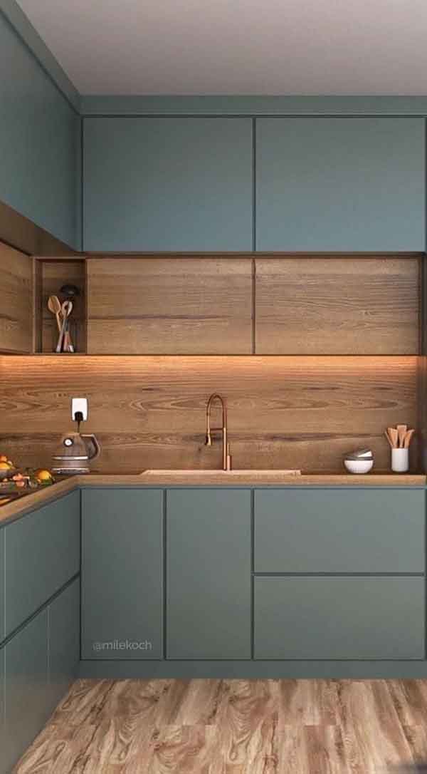 مدل کابینت آشپزخانه دو طرفه ایرانی جدید و سفید طلایی
