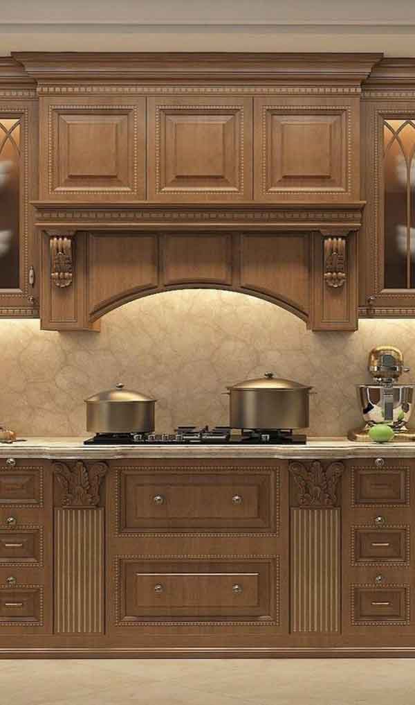 مدل کابینت آشپزخانه دو طرفه ایرانی جدید و سفید طلایی