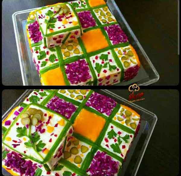 تزیین سالاد الویه جدید برای مدرسه