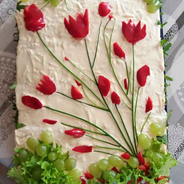 تزیین سالاد الویه جدید برای مدرسه