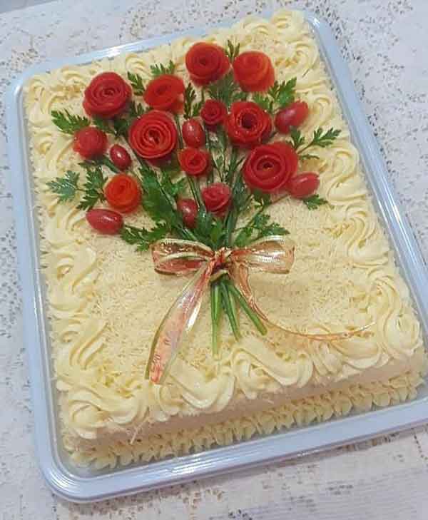 تزیین سالاد الویه جدید برای مدرسه