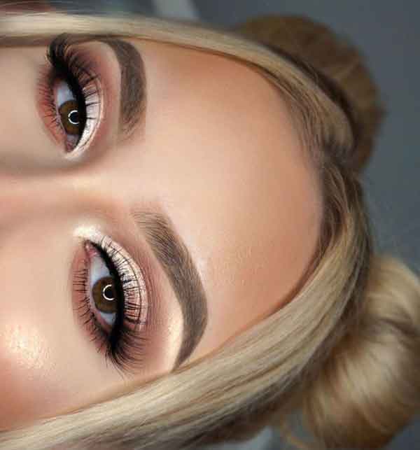 مدل آرایش چشم عروس عربی و لایت همراه با فرم ابرو متنوع