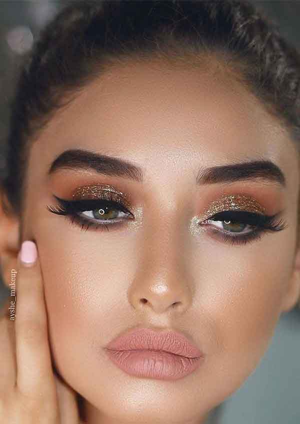 مدل آرایش زنانه جدید لایت و غلیظ برای عروسی (شاین دار)