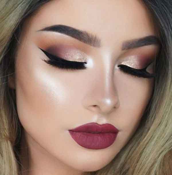 مدل آرایش زنانه جدید لایت و غلیظ برای عروسی (شاین دار)