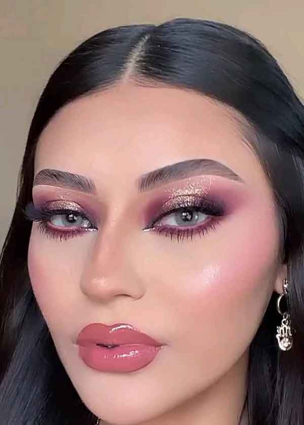 مدل آرایش زنانه جدید لایت و غلیظ برای عروسی (شاین دار)