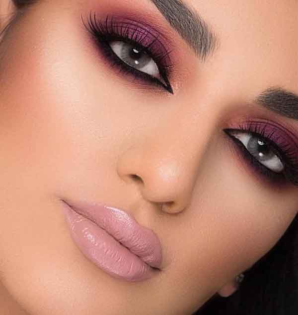 مدل آرایش زنانه جدید لایت و غلیظ برای عروسی (شاین دار)