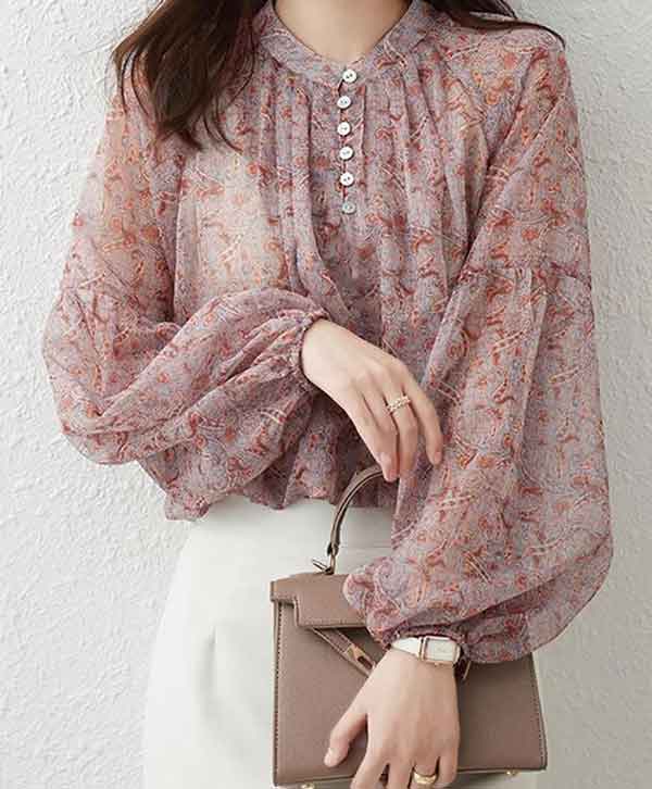 مدل آستین پفی بلند مجلسی مچ دار (ترکیبی با تور و ژورنالی)