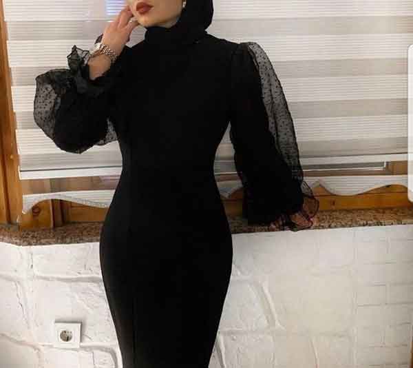 مدل آستین پفی بلند مجلسی مچ دار (ترکیبی با تور و ژورنالی)