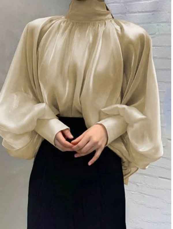 مدل آستین پفی بلند مجلسی مچ دار (ترکیبی با تور و ژورنالی)