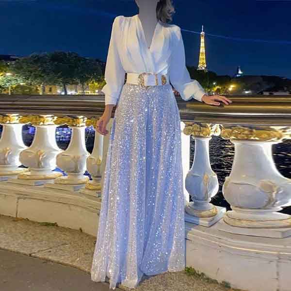 مدل بلوز دامن مجلسی حریر ساده و شیک اینستا زنانه
