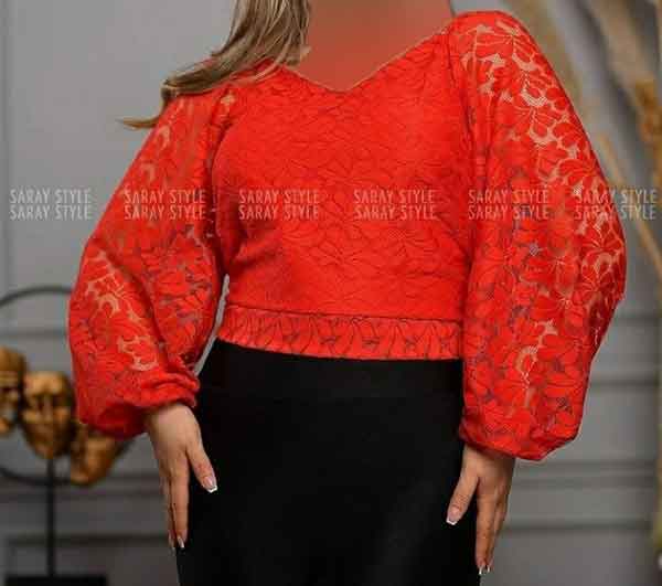 مدل بلوز مجلسی شیک و ساده بسیار زیبا از جنس گیپور و لمه