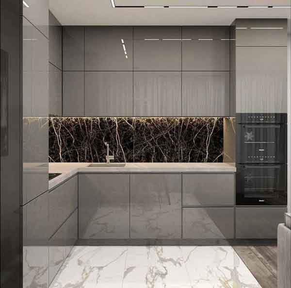 مدل کابینت های گلاس 2023 جدید و طرح چوب و ساده (ترکیب رنگ متنوع)