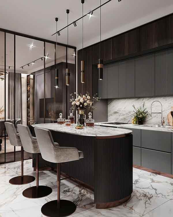 مدل کابینت های گلاس 2023 جدید و طرح چوب و ساده (ترکیب رنگ متنوع)
