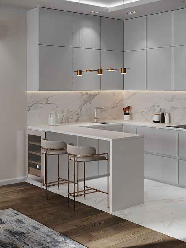 مدل کابینت های گلاس 2023 جدید و طرح چوب و ساده (ترکیب رنگ متنوع)
