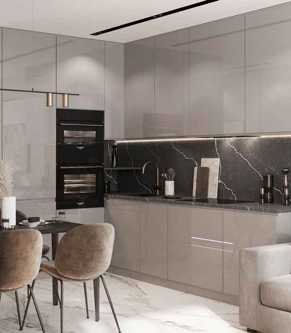 مدل کابینت های گلاس 2023 جدید و طرح چوب و ساده (ترکیب رنگ متنوع)