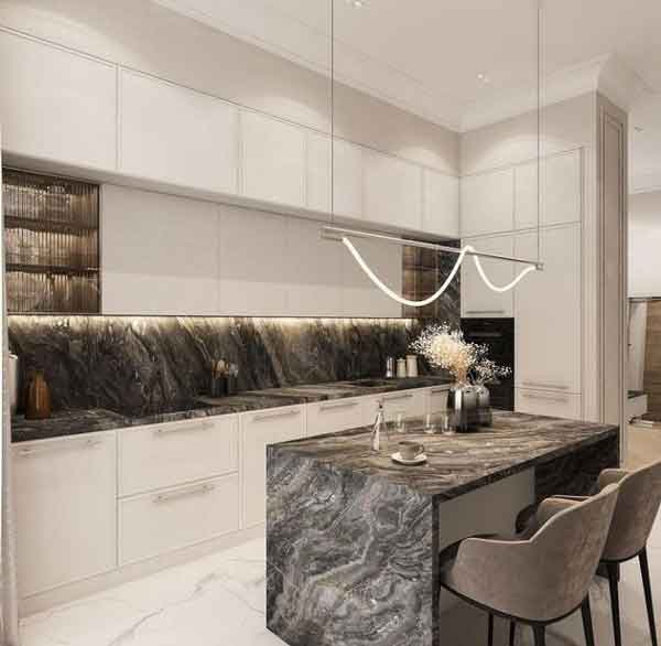 مدل کابینت های گلاس 2023 جدید و طرح چوب و ساده (ترکیب رنگ متنوع)