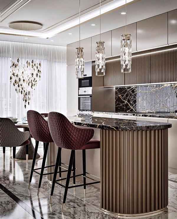 مدل کابینت های گلاس 2023 جدید و طرح چوب و ساده (ترکیب رنگ متنوع)