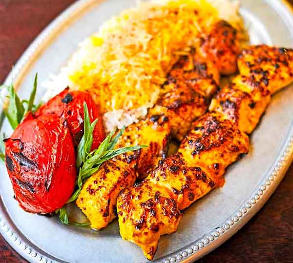 تزیین جوجه کباب مجلسی و زیبا در خانه با برنج
