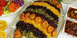 تزیین جوجه کباب مجلسی و زیبا در خانه با برنج