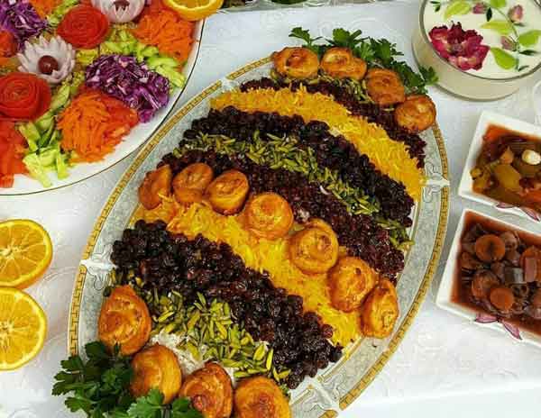 تزیین جوجه کباب مجلسی و زیبا در خانه با برنج