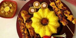 تزیین جوجه کباب مجلسی و زیبا در خانه با برنج