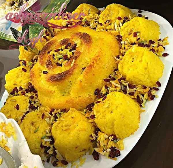 تزیین ته چین مجلسی مرغ و گوشت در خانه (قالبی و دیسی)