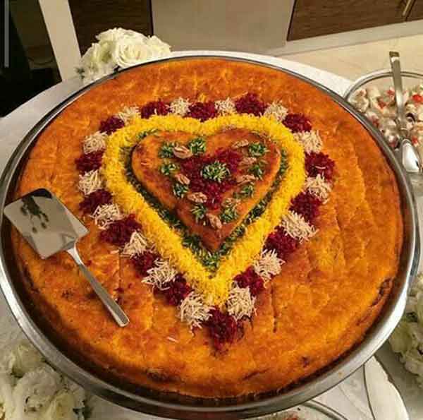 تزیین ته چین مجلسی مرغ و گوشت در خانه (قالبی و دیسی)