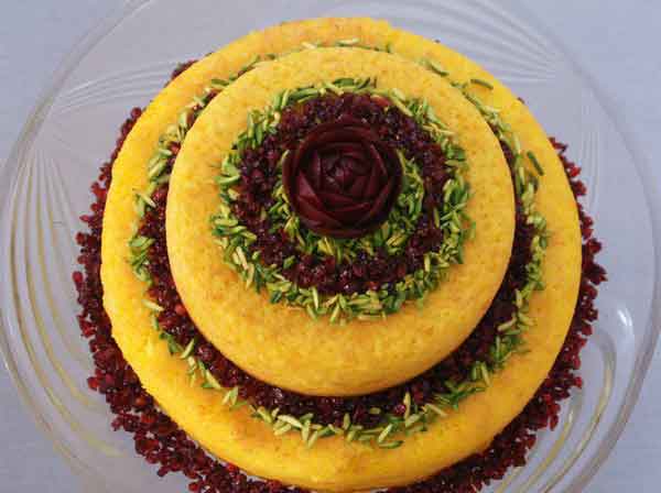 تزیین ته چین مجلسی مرغ و گوشت در خانه (قالبی و دیسی)