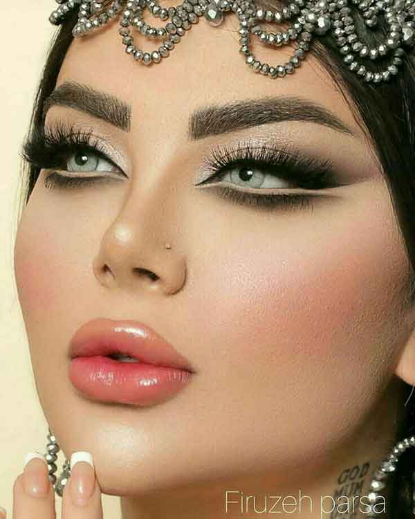 مدل آرایش صورت ملایم مجلسی به سبک ملایم اروپایی و غلیظ زیبا