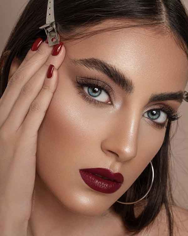 مدل آرایش صورت ملایم مجلسی به سبک ملایم اروپایی و غلیظ زیبا