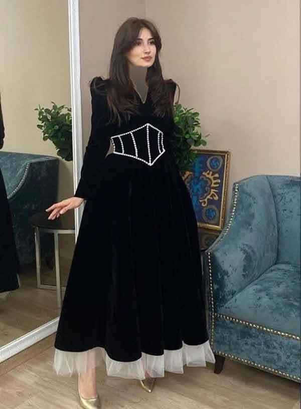 مدل پیراهن مخمل مجلسی 1402 ترکی جدید کوتاه و بلند زیبا