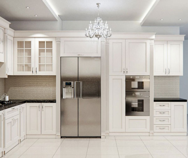 مدل کابینت آشپزخانه دو طرفه شیک تیره و روشن لوکس و مدرن