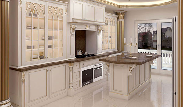مدل کابینت آشپزخانه دو طرفه شیک تیره و روشن لوکس و مدرن