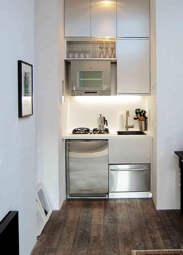 مدل آشپزخانه کوچک با دکوراسیون فوق العاده شیک