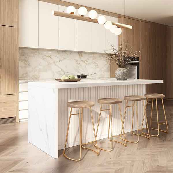مدل کابینت آشپزخانه ۱۴۰۲ با جزیره و ساده به سبک مدرن شیک خاص