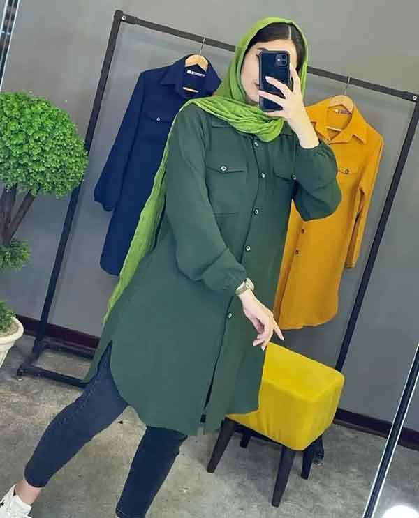مدل مانتو ابروبادی 1402 جلو باز و بسته ساده و زیبا