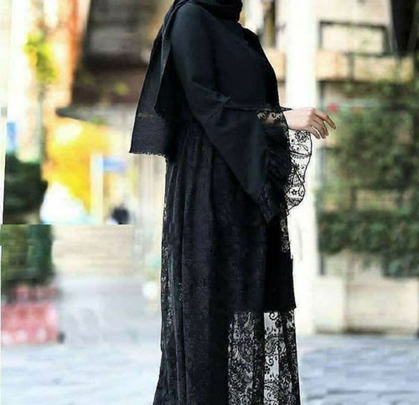 مدل مانتو مجلسی بلند مشکی جلو باز دخترانه و زنانه خوش دوخت و جذاب