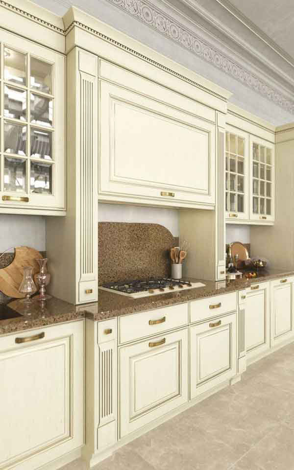 مدل کابینت آشپزخانه جدید سفید و مشکی و طوسی طرحدار و ساده