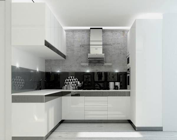 مدل کابینت ساده شیک و لاکچری و خاص سفید و مشکی و طوسی