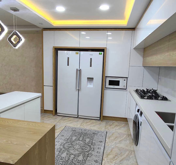 مدل کابینت ساده شیک و لاکچری و خاص سفید و مشکی و طوسی