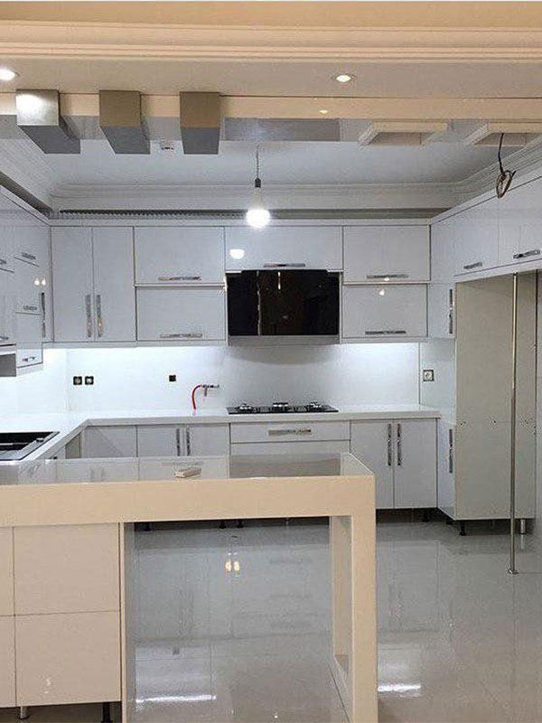 مدل کابینت ساده شیک و لاکچری و خاص سفید و مشکی و طوسی