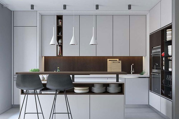 مدل کابینت ساده شیک و لاکچری و خاص سفید و مشکی و طوسی
