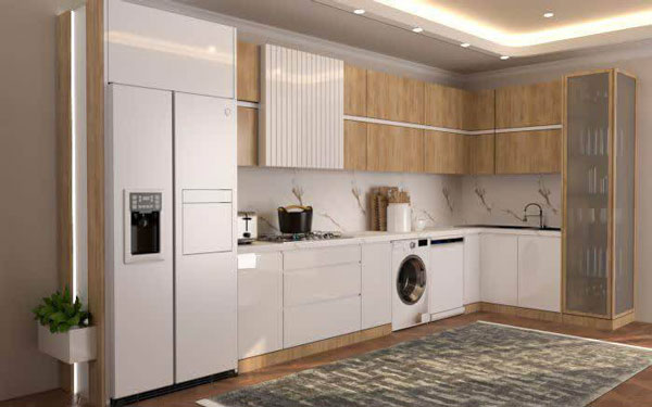 مدل کابینت ساده شیک و لاکچری و خاص سفید و مشکی و طوسی