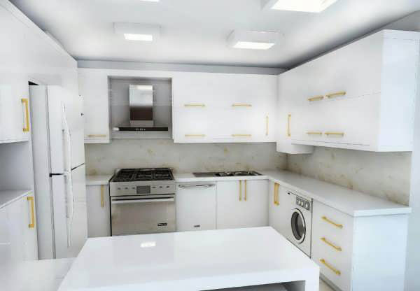 مدل کابینت ساده شیک و لاکچری و خاص سفید و مشکی و طوسی