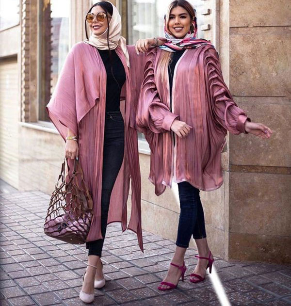 مدل مانتو جلو باز حریر ساده و گلدار بلند و کوتاه شیک و مدرن