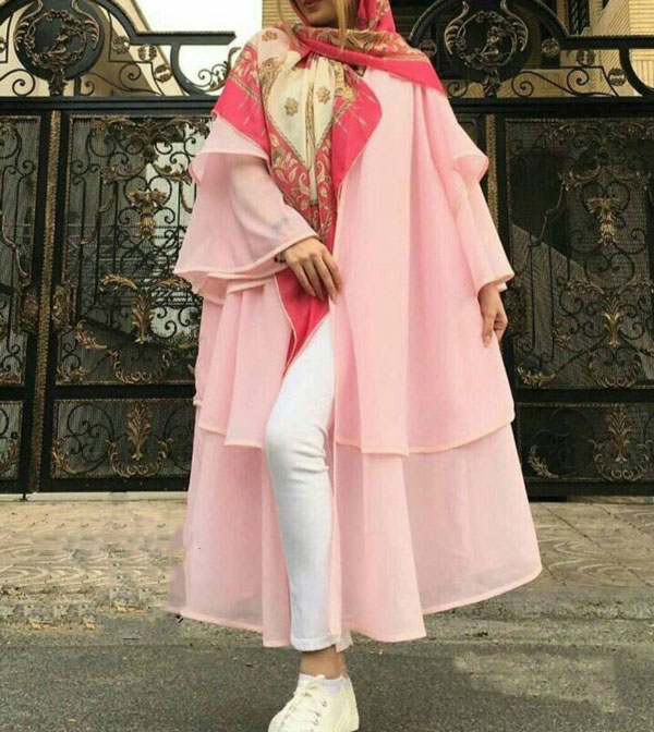 مدل مانتو جلو باز حریر ساده و گلدار بلند و کوتاه شیک و مدرن