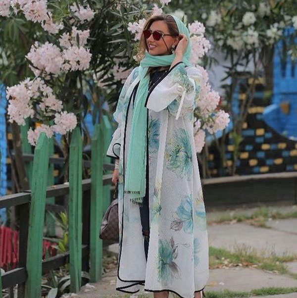 مدل مانتو جلو باز حریر ساده و گلدار بلند و کوتاه شیک و مدرن