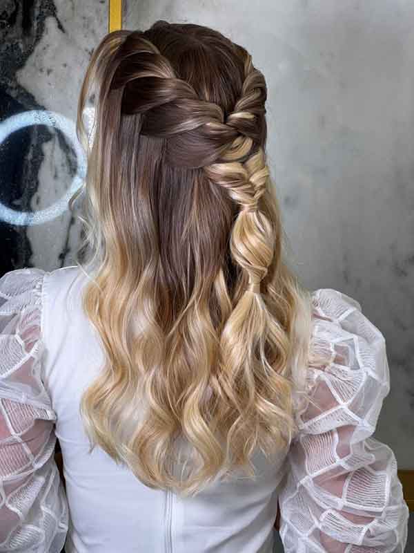 مدل مو باز ساده اتو شده و فر برای مهمانی و عروسی