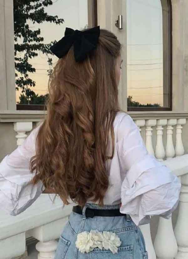 مدل مو باز ساده اتو شده و فر برای مهمانی و عروسی